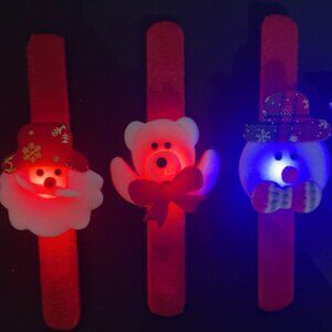 4 pack Christmas Gift Glowing Snap Ring Bracelet Children's Toy Holiday Gift